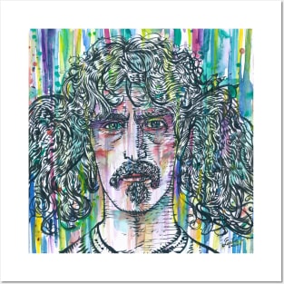 FRANK ZAPPA watercolor and ink portrait .2 Posters and Art